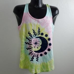 Tie Dye graphic top cotton front tank top shirt women New